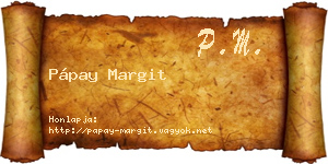 Pápay Margit névjegykártya